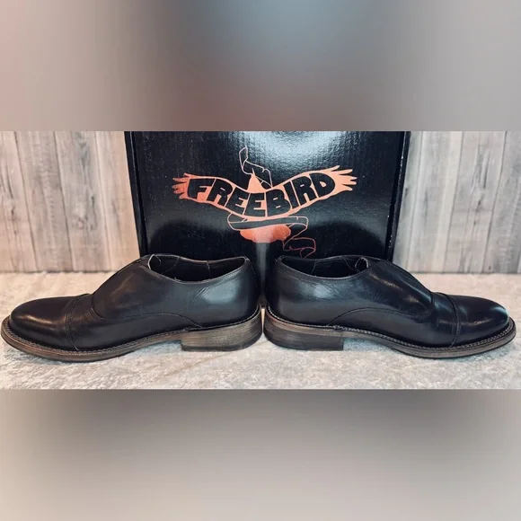 Freebird Men's Detrick Oxford Dress Slip On Leather Low Heel Black Size 10. - Picture 4 of 12